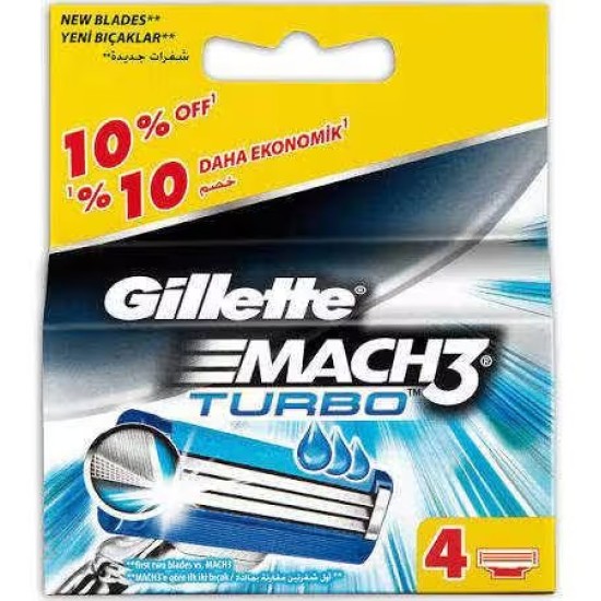 GILLETTE MACH TURBO BLADE 4 PIECES