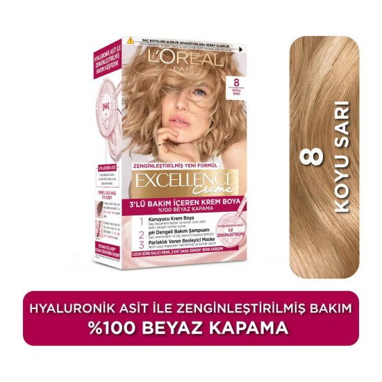 LOREAL EXCELLENCE CREME 8 DARK YELLOW
