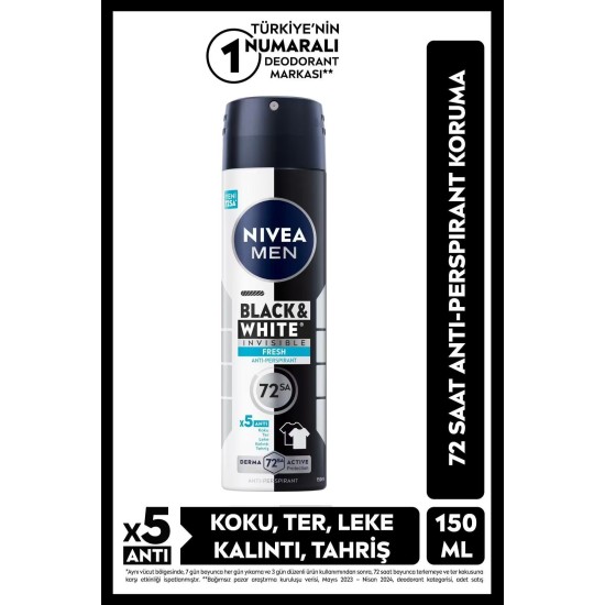 NIVEA INVISIBLE FOR BLACK WHITE 150 ML