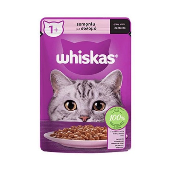 WHISKAS POUCH WITH SALMON 85 GR