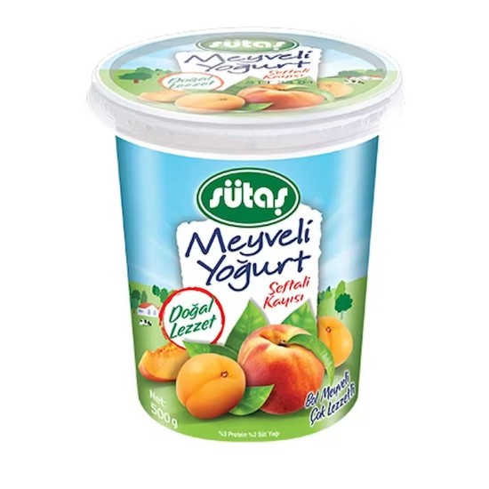 SUTAS FRUIT YOGURT WITH PEACHES AND APRICOTS 500 GR