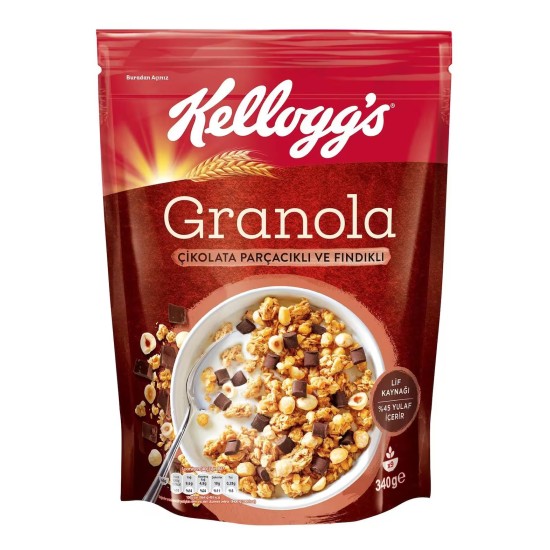 KELLOGG S GRANOLA WITH CHOCOLATE AND HAZELNUT 340 GR