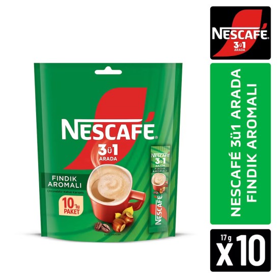 NESCAFE 3 U 1 ARADA FINDIK AROMALI 10 LU