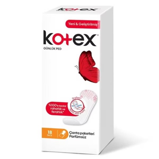 KOTEX THIN DAILY PADS PERFUME-FREE 18 LI