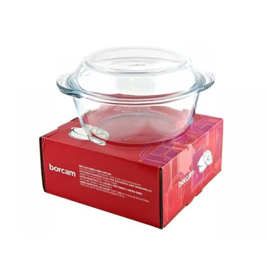 PASABAHCE POWER GLASS ROUND POT WITH LID 59023