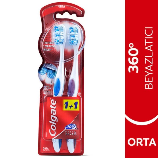 COLGATE OPTIC WHITE 1+1 MEDIUM TOOTH BRUSH