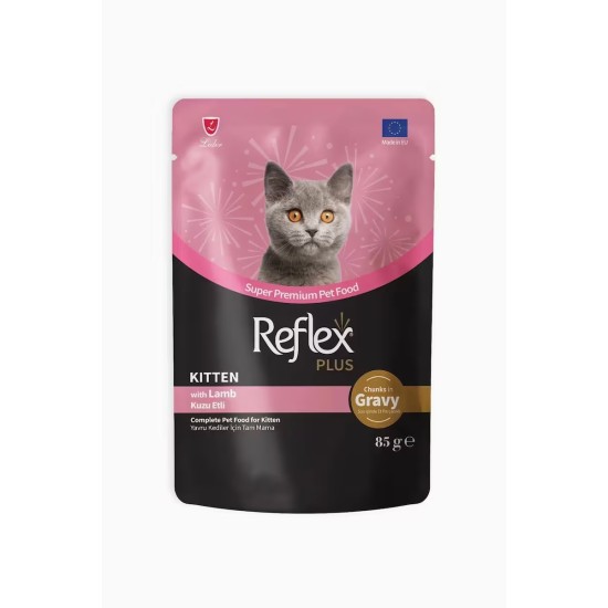 REFLEX PLUS CAT FOOD WITH LAMB WITH MEAT PIECES IN POUCH SAUCE 85 GR