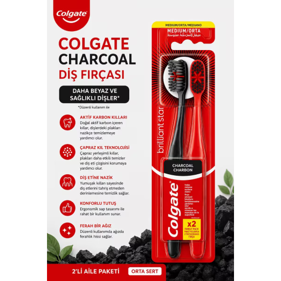 COLGATE TOOTH BRUSH BLACK 1+1