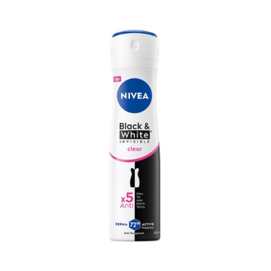 NIVEA DEODORANT KADIN BLACK & WHITE INVISIBLE CLEAR 150 ML