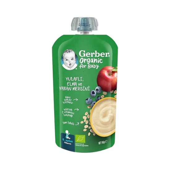 GERBER ORGANIK YULAFLI ELMA VE YABAN MERSINI 110 GR